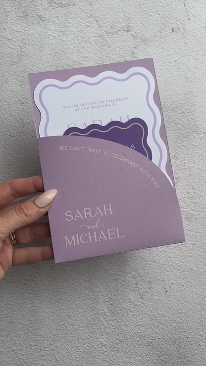 Allure Wave Pocket Arch Invitation Lavender Purple
