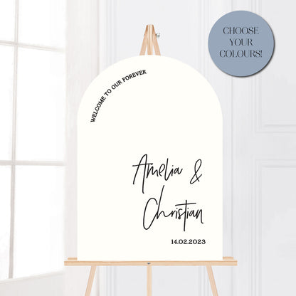 Amelia Arch Wedding Welcome Sign and Seating Chart Package - Glitzy Prints
