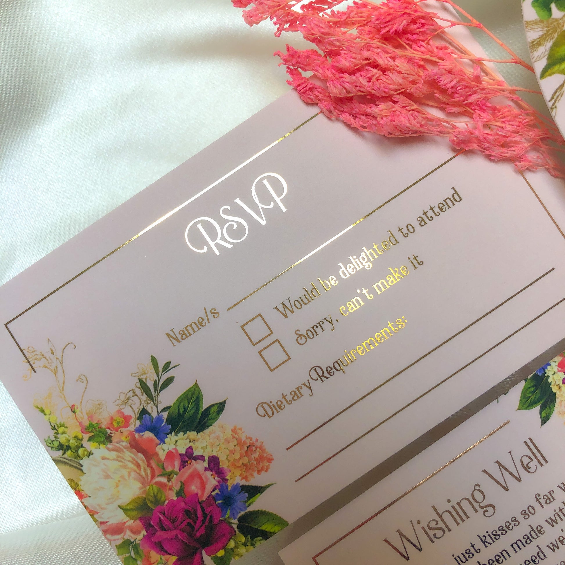 "Ava" Gold Foil Blush Arch Wedding Invitation Suite - Glitzy Prints