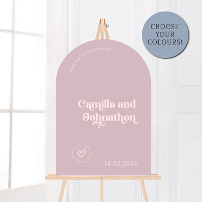 Camilla Arch Wedding Welcome Sign and Seating Chart Package - Glitzy Prints