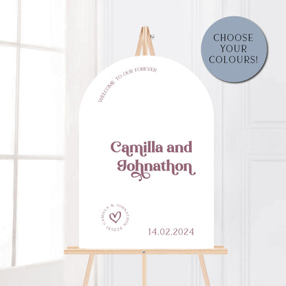 Camilla Arch Wedding Welcome Sign and Seating Chart Package - Glitzy Prints