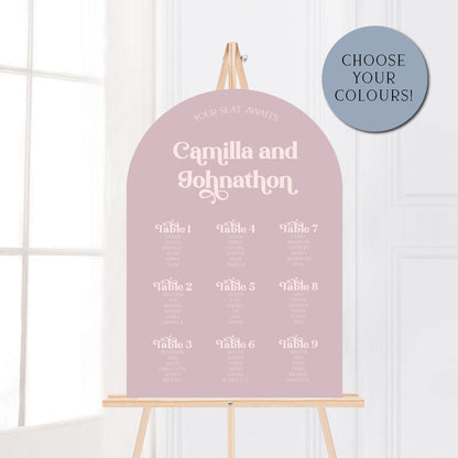 Camilla Arch Wedding Welcome Sign and Seating Chart Package - Glitzy Prints