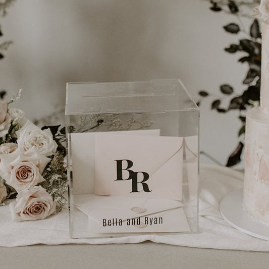 Clear Acrylic Wishing Well Card Box - Glitzy Prints