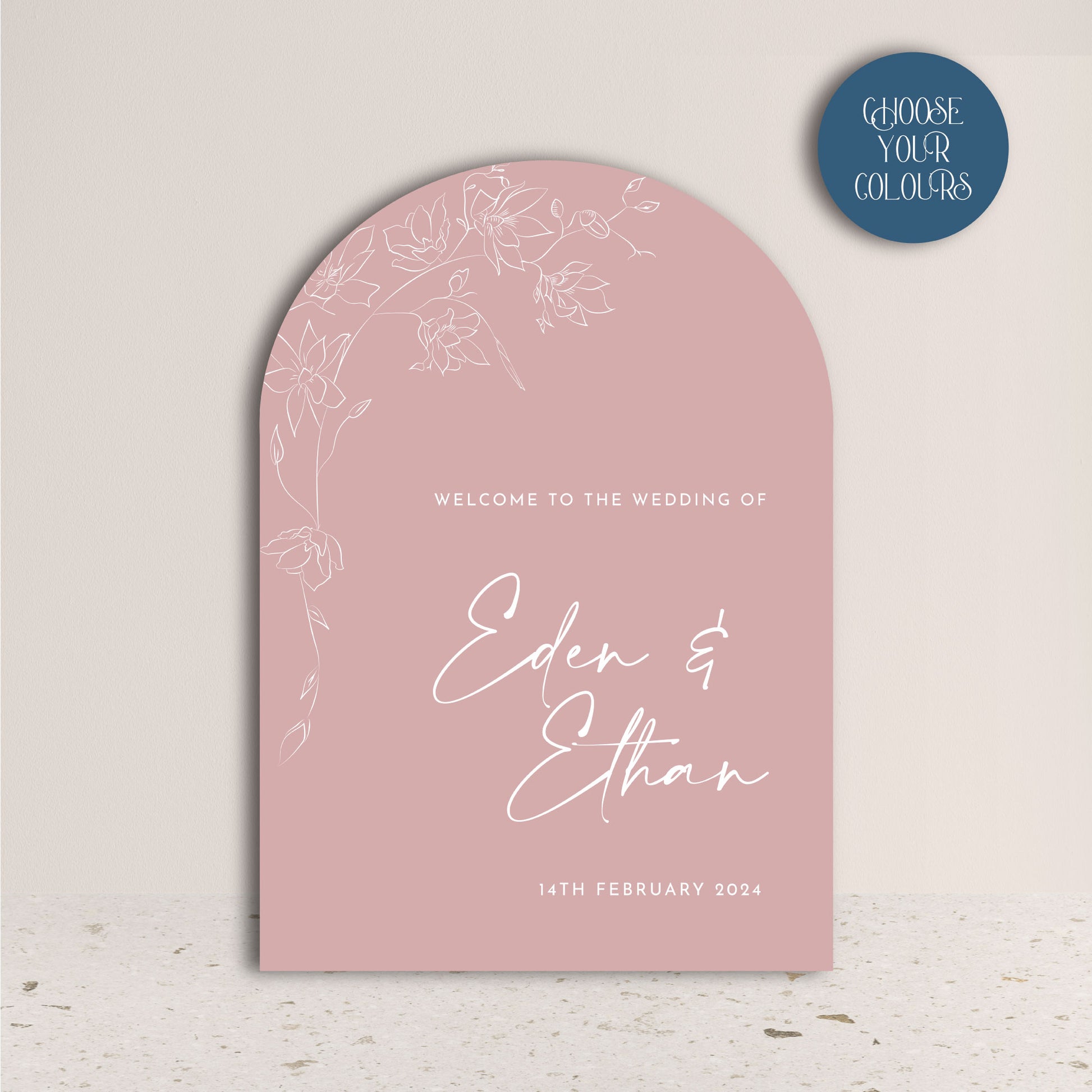 Eden Arch Wedding Welcome Sign - Glitzy Prints