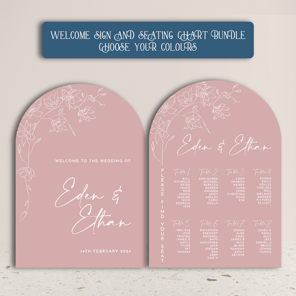 Wedding Welcome Sign | Seating Chart | Printed Wedding Signs Australia ...
