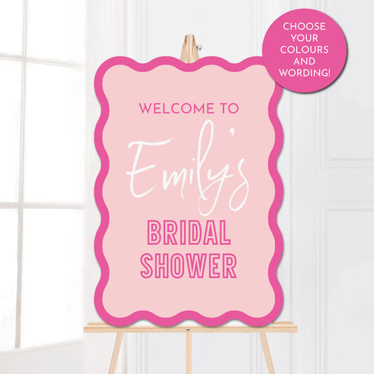 Emily Wave A1 PVC Foamcore Sign - All text and colours customisable to suit any event - Glitzy Prints