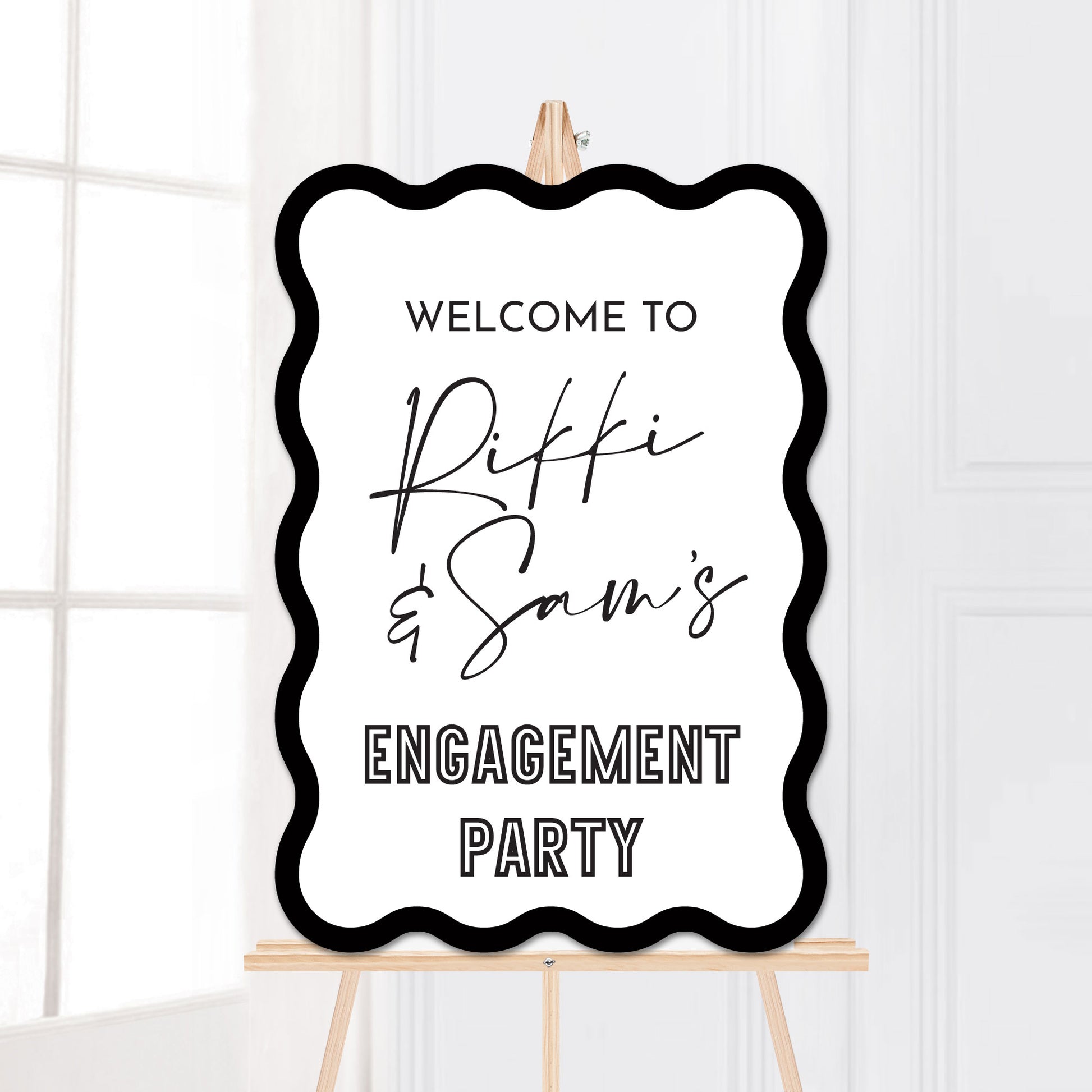 Emily Wave A1 PVC Foamcore Sign - All text and colours customisable to suit any event - Glitzy Prints