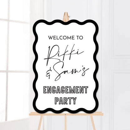Emily Wave A1 PVC Foamcore Sign - All text and colours customisable to suit any event - Glitzy Prints
