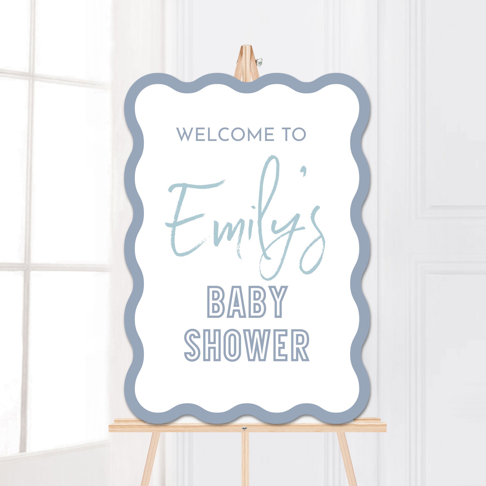 Emily Wave A1 PVC Foamcore Sign - All text and colours customisable to suit any event - Glitzy Prints
