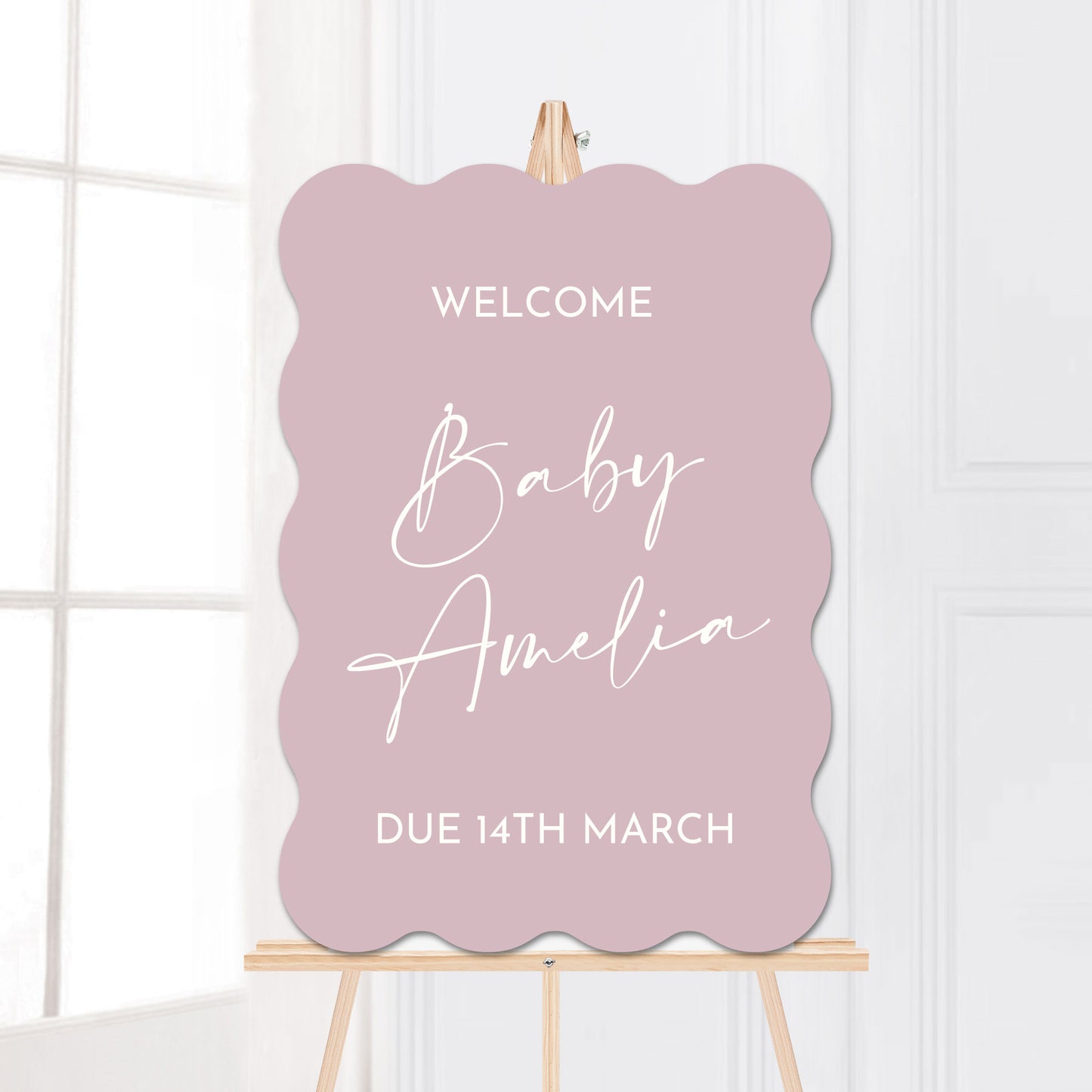 Emily Wave A1 PVC Foamcore Sign - All text and colours customisable to suit any event - Glitzy Prints