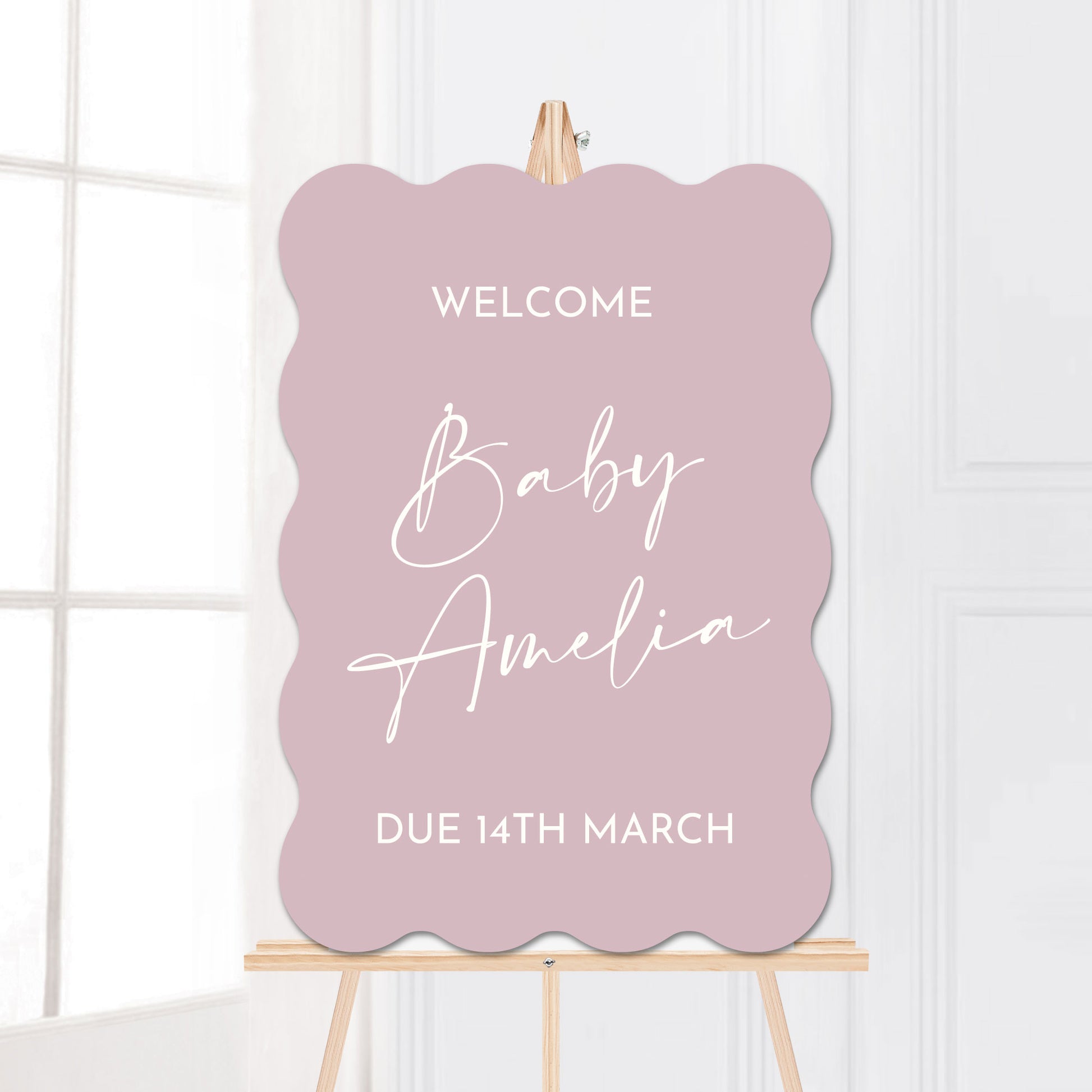 Emily Wave A1 PVC Foamcore Sign - All text and colours customisable to suit any event - Glitzy Prints