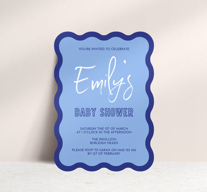 Emily Wave Shape Invitation - Glitzy Prints