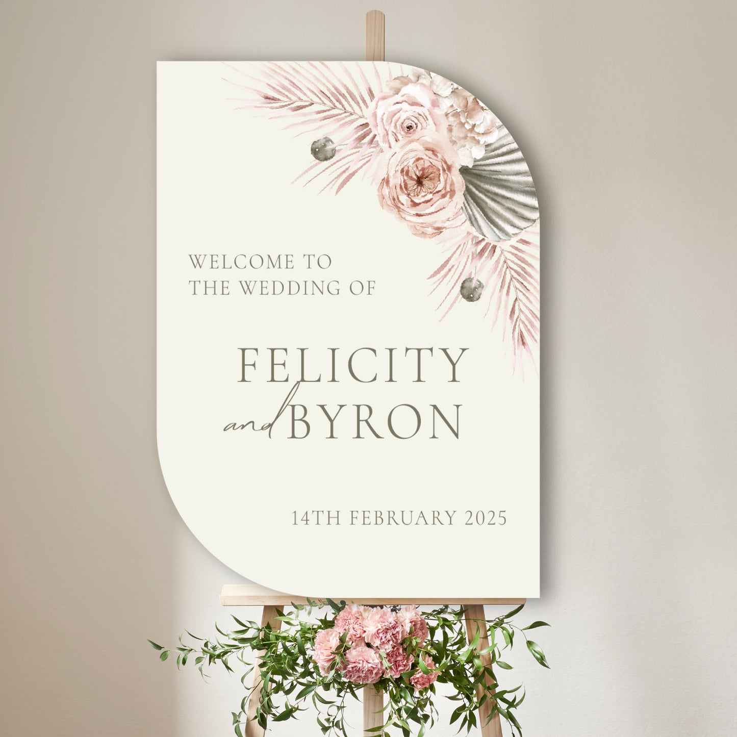 Felicity Boho Wedding Welcome Sign Board - Glitzy Prints