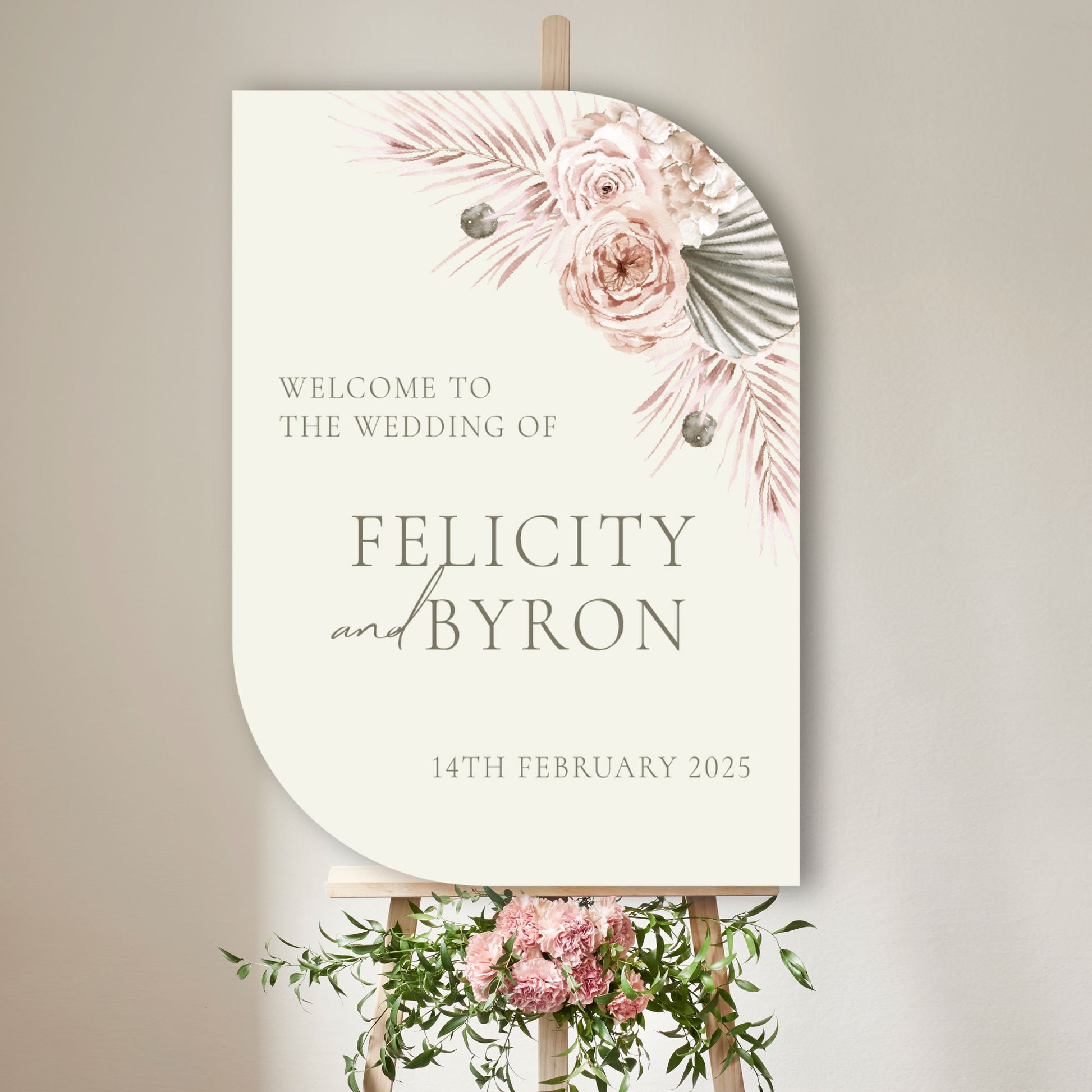 Felicity Boho Wedding Welcome Sign Board - Glitzy Prints