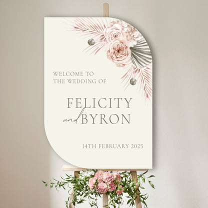 Felicity Boho Wedding Welcome Sign Board - Glitzy Prints