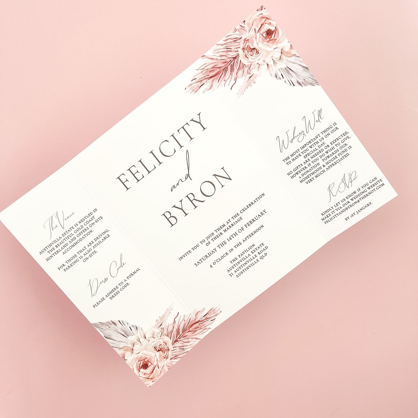 Boho Gatefold All in one Wedding Invitation