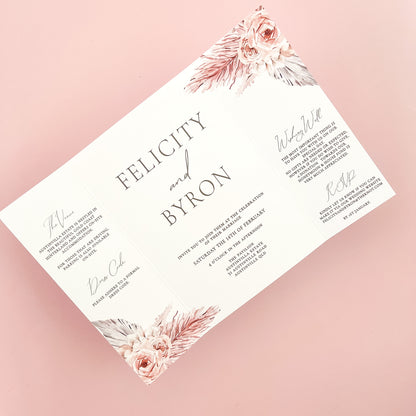 Boho Gatefold All in one Wedding Invitation