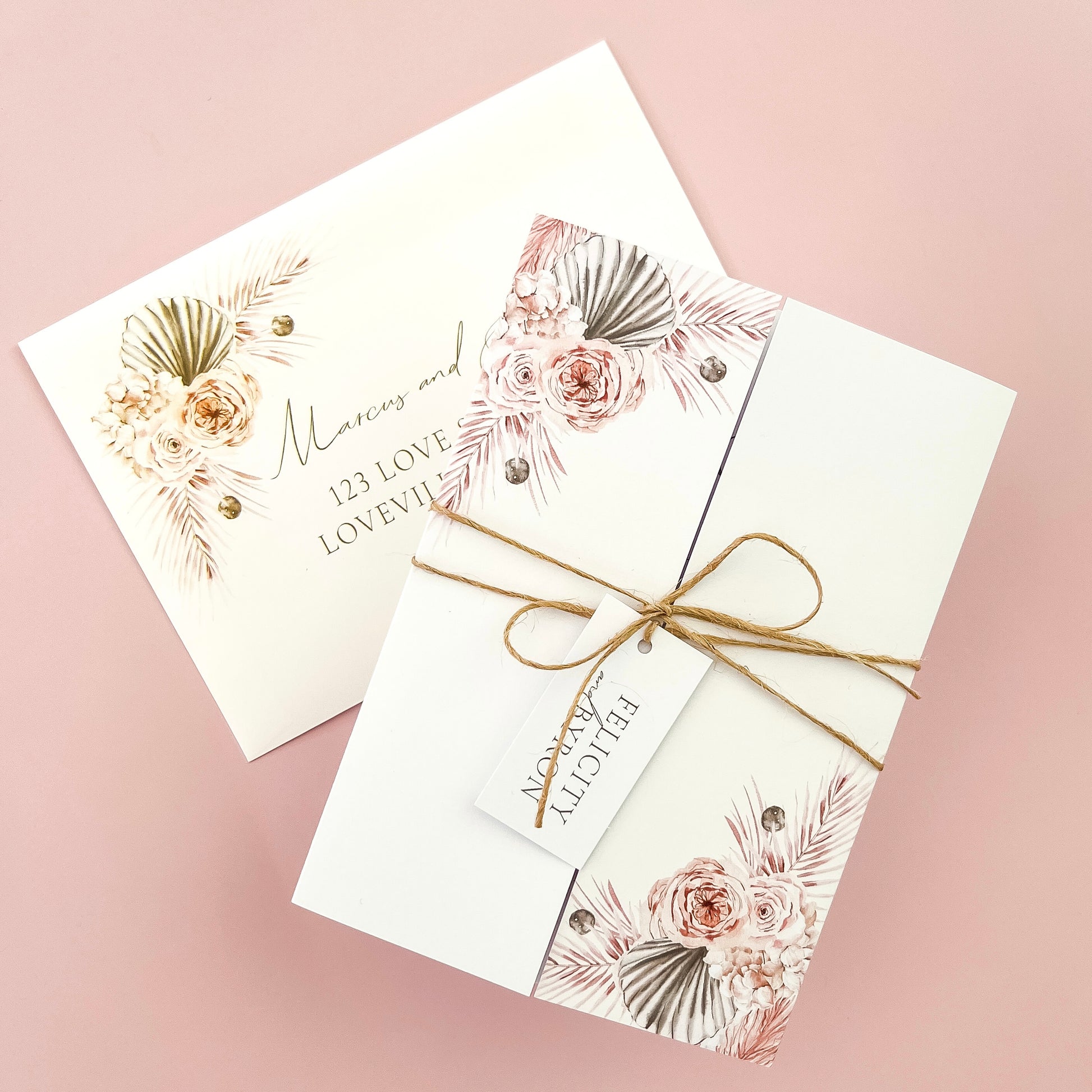Boho Gatefold All in one Wedding Invitation