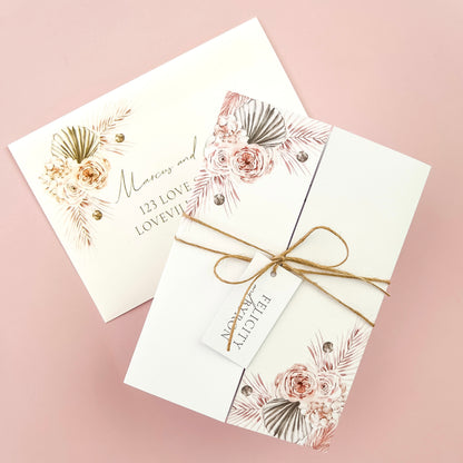 Boho Gatefold All in one Wedding Invitation