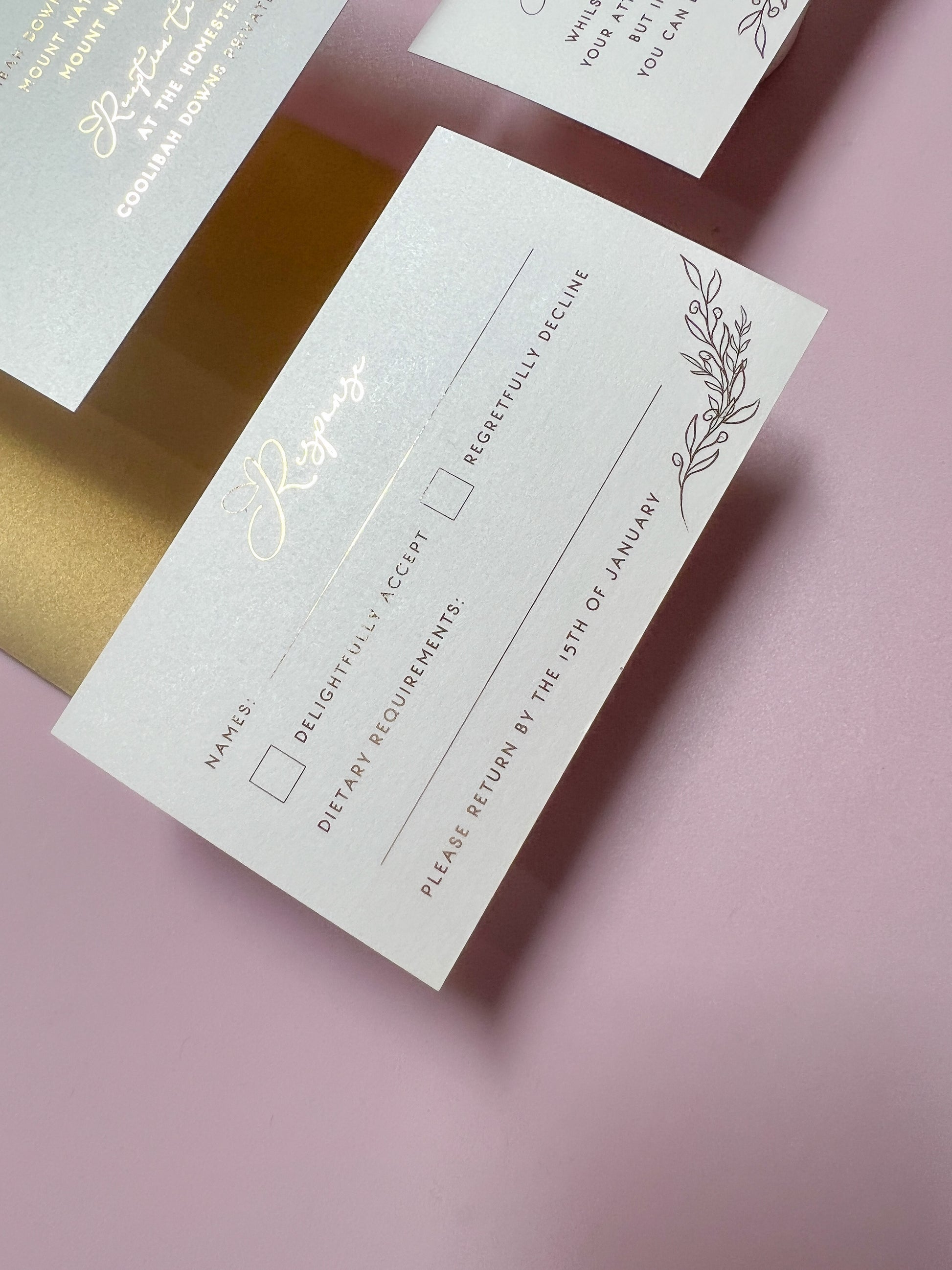 "Georgia" Gold Foil Wedding Invitation Suite - Glitzy Prints