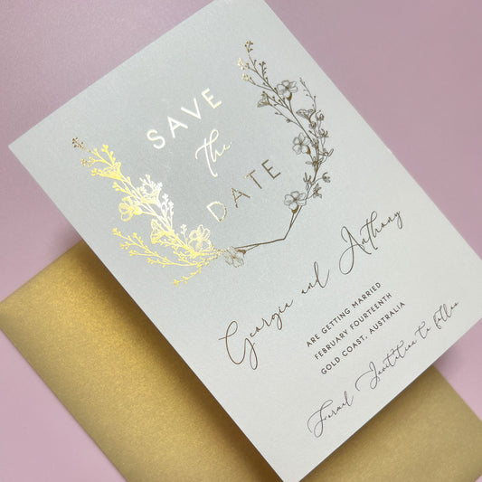 Gold Foil Save the Date