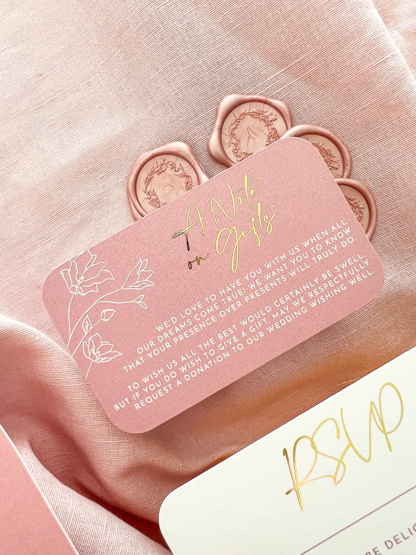 "Eden" Gold Foil Dusty Pink Arch Wedding Invitation Suite - Glitzy Prints