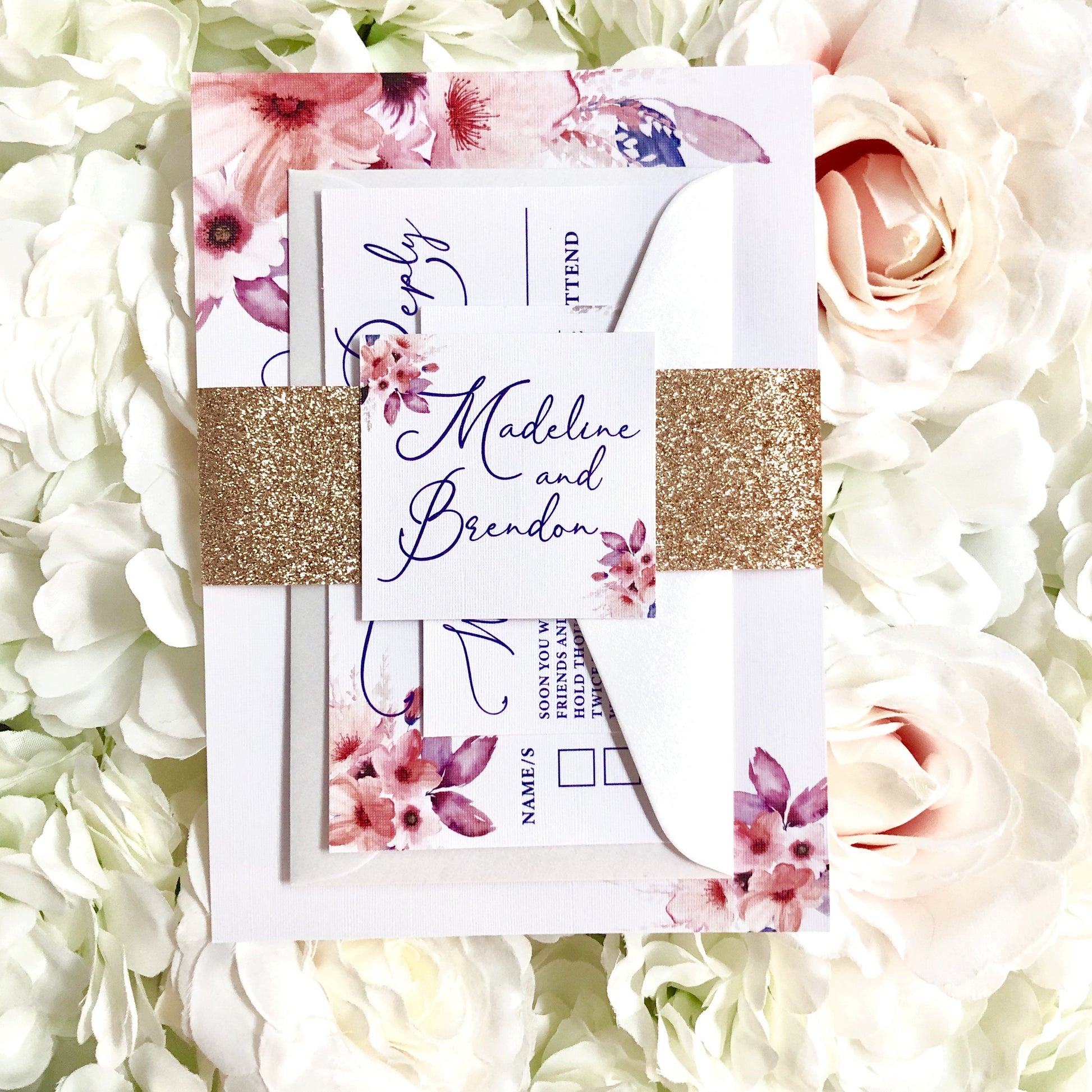 "Madeline" Wedding Invitation Suite - Glitzy Prints