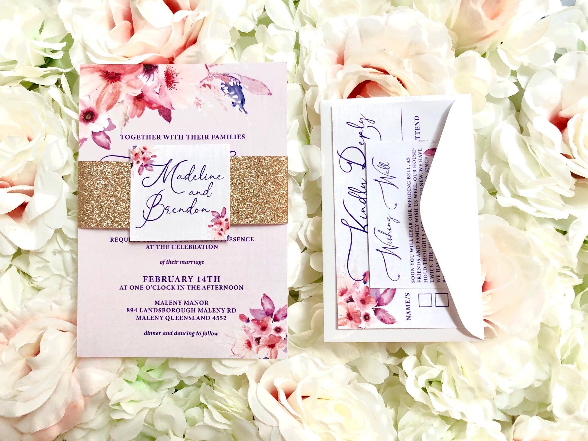 "Madeline" Wedding Invitation Suite - Glitzy Prints