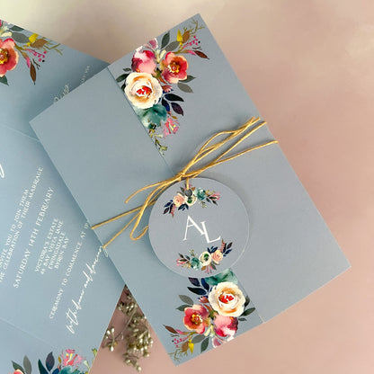 Dusty Blue Gatefold Wedding Invitation