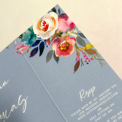 Dusty Blue Gatefold Wedding Invitation