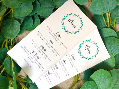 Allanah Eucalyptus Leaf Pocket Invitation - Glitzy Prints