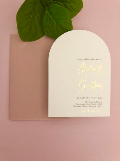 Arch invitation with gold foil 8