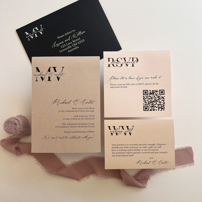 Violet Layered Invitation Set