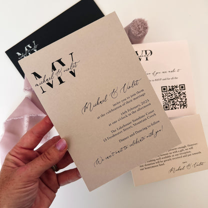 Violet Layered Invitation Set