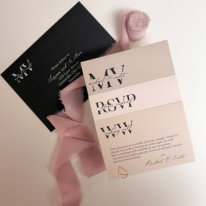 Violet Layered Invitation Set