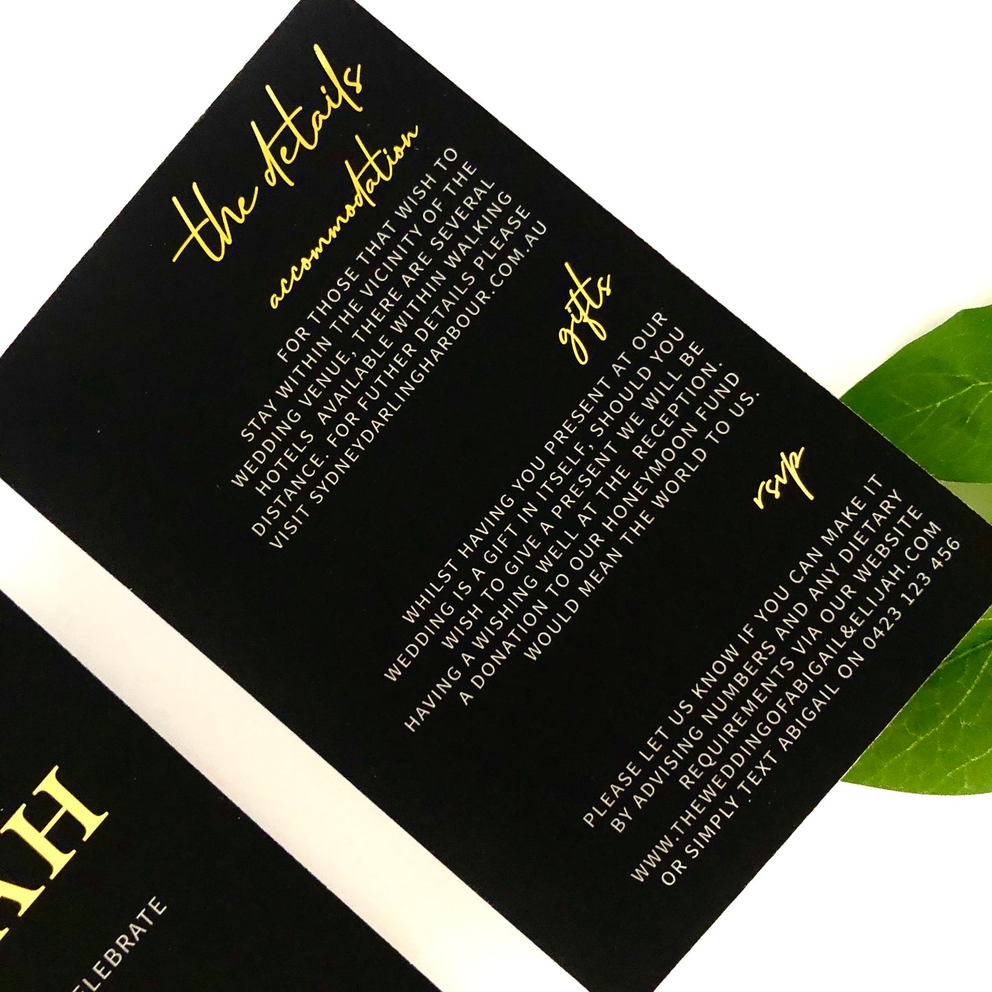 Black and Gold Wedding Invitation 1