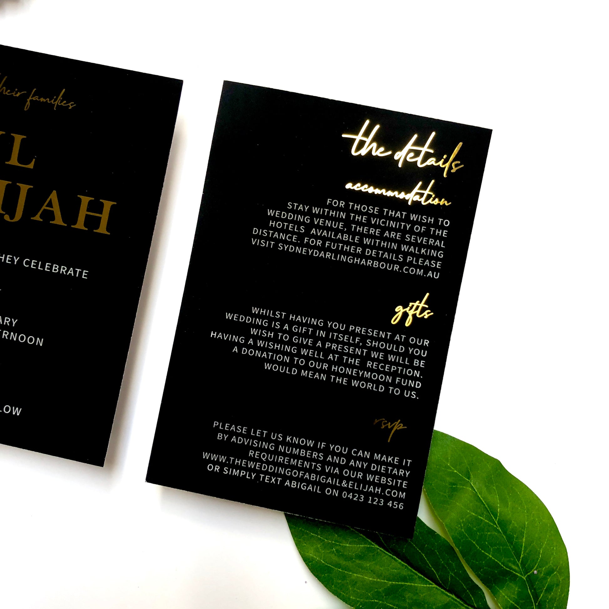 Black and Gold Wedding Invitation 5