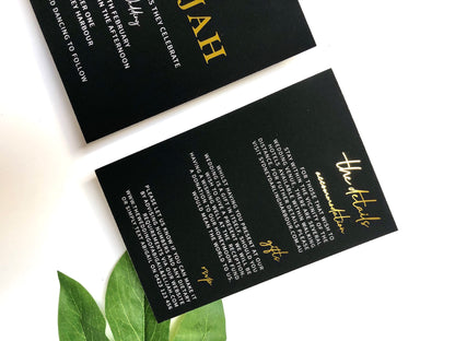 "Abigail" Black, White and Gold Foil Wedding Invitation Suite - Glitzy Prints