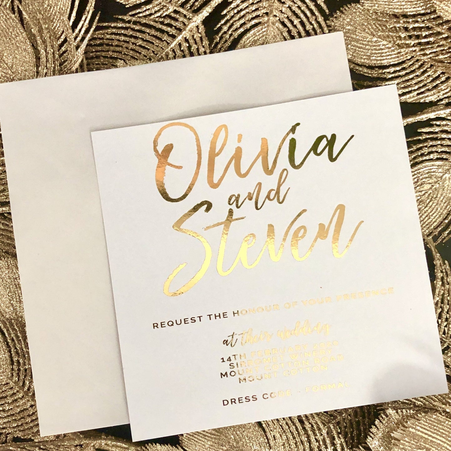 Gold Foil Olivia Invitation - Glitzy Prints