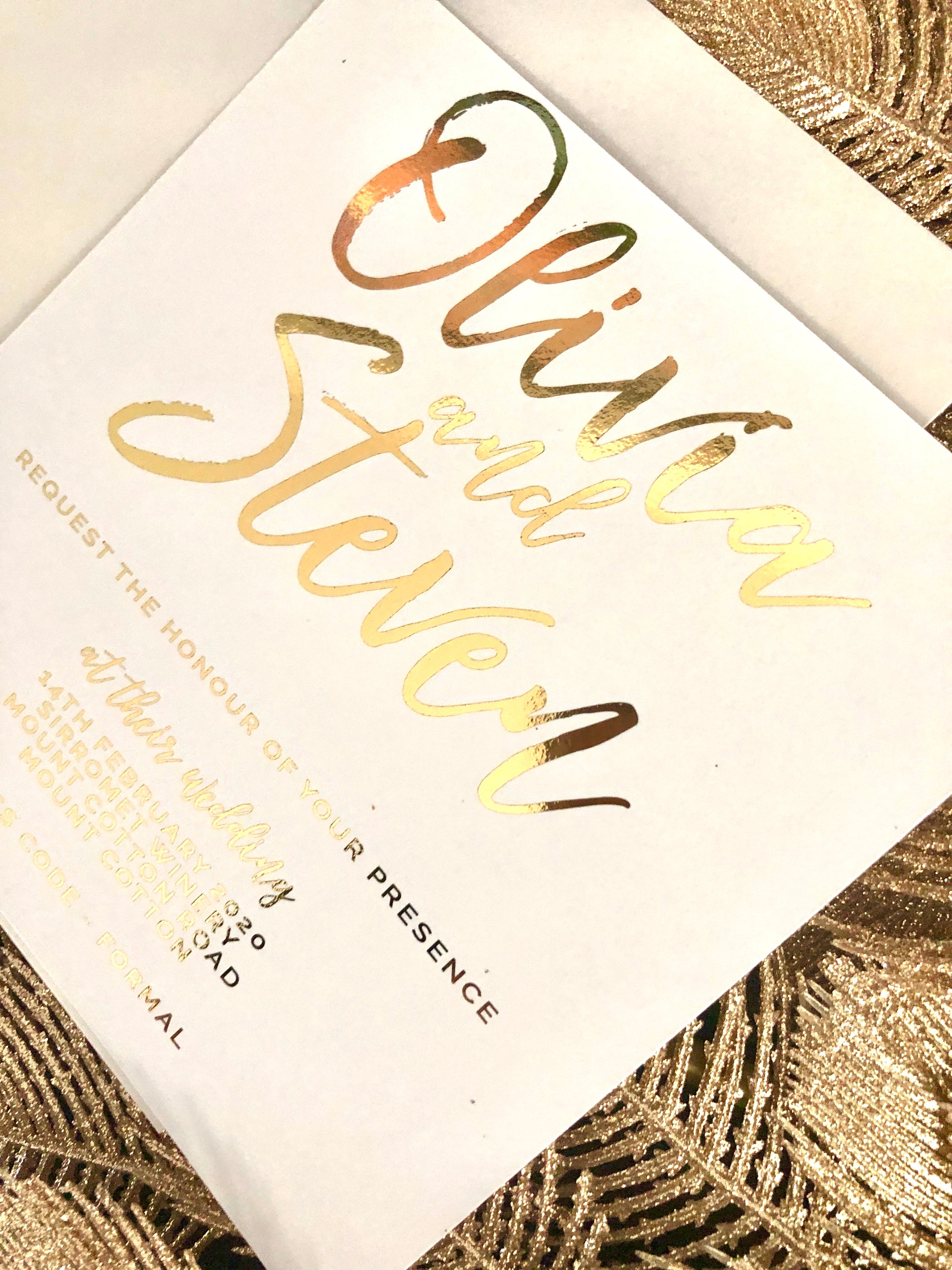 Gold Foil Olivia Invitation - Glitzy Prints