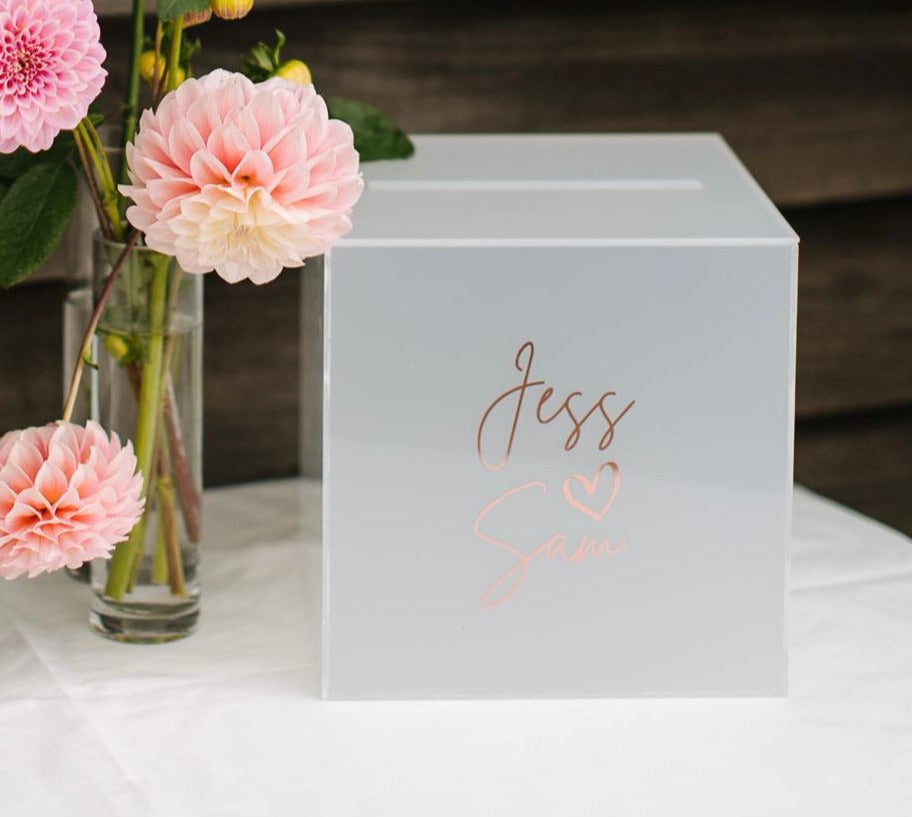Frosted Acrylic Wishing Well Card Box - Glitzy Prints
