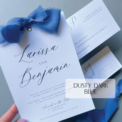 Larissa Ribbon Wedding Invitation - Glitzy Prints