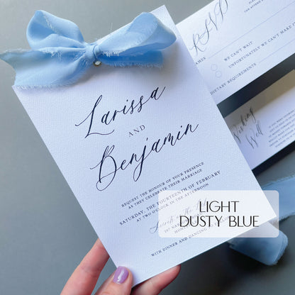 Larissa Ribbon Wedding Invitation - Glitzy Prints