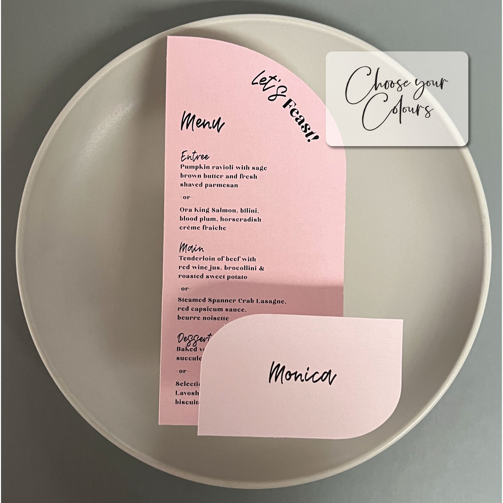 Let's Feast Menu  / Place Cards - Glitzy Prints