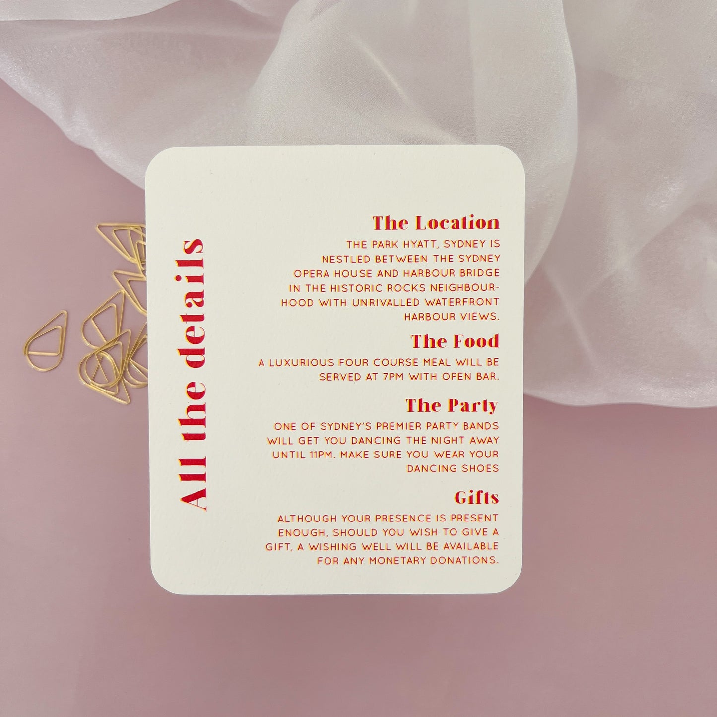 Nude Pink Arch Layered Modern Wedding Invitation Set