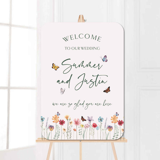 Summer Wedding Welcome Sign - Glitzy Prints