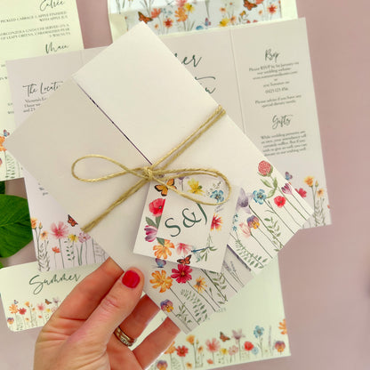 "Summer" Blush Pink Gate Fold All in One Invitation - Glitzy Prints